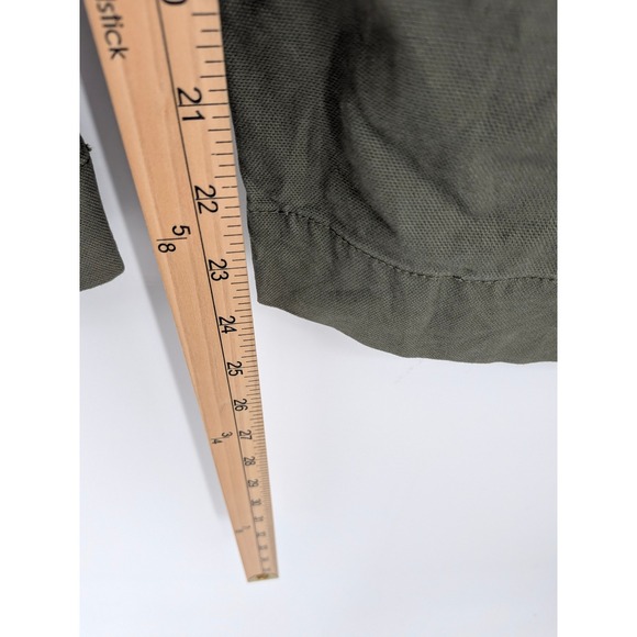 Old Navy Barrel Leg Pants Women 16 Green High Rise Utility Stretch Canvas New - Picture 8 of 9